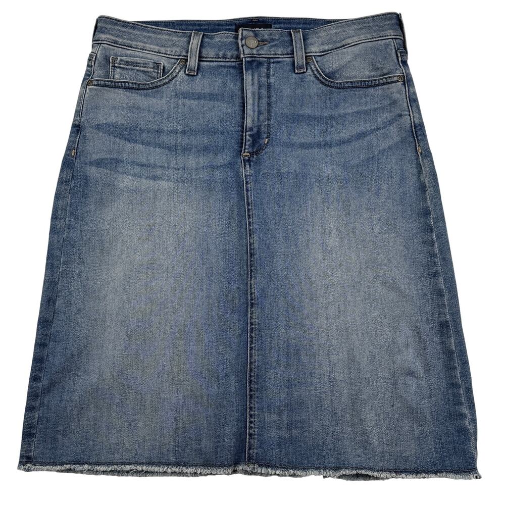 NYDJ Liftxtuck Light Wash Stretchy Midi Pencil Denim Skirt Women's Size 4